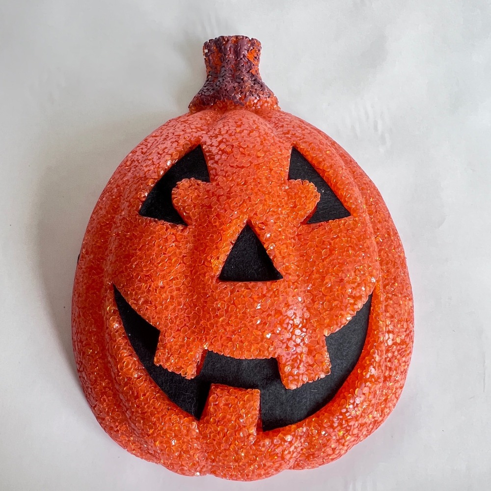 Sparkling Orange Jack-O'-Lantern Wall Accent